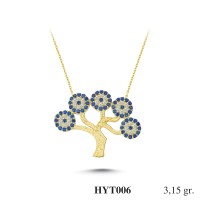  Gold Zircon Stone Necklace 3,024 gr 