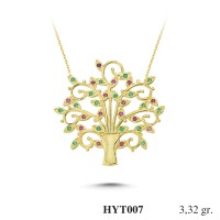  Gold Zircon Stone Necklace 3,1872 gr 