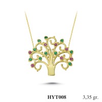  Gold Zircon Stone Necklace 3,216 gr 