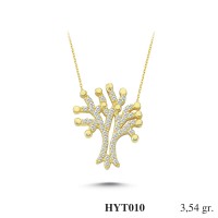  Gold Zircon Stone Necklace 3,3984 gr 