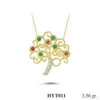  Gold Zircon Stone Necklace 3,4176 gr 