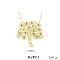  Gold Zircon Stone Necklace 3,456 gr 