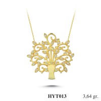  Gold Zircon Stone Necklace 3,4944 gr 