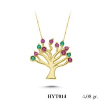  Gold Zircon Stone Necklace 3,9168 gr 