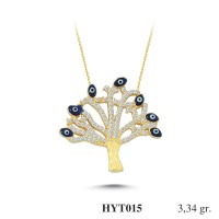  Gold Zircon Stone Necklace 3,2064 gr 