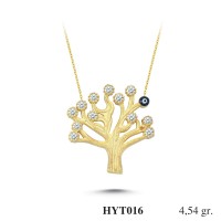  Gold Zircon Stone Necklace 4,3584 gr 