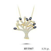  Gold Zircon Stone Necklace 4,3584 gr 