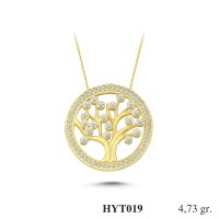  Gold Zircon Stone Necklace 4,5408 gr 