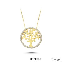  Gold Zircon Stone Necklace 2,7744 gr 