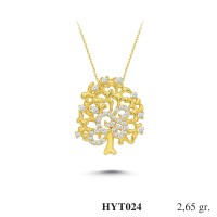  Gold Zircon Stone Necklace 2,544 gr 