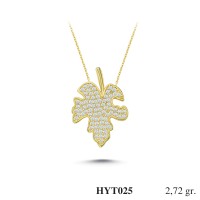  Gold Zircon Stone Necklace 2,6112 gr 