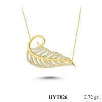  Gold Zircon Stone Necklace 2,6112 gr 