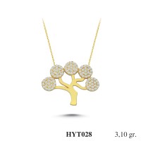  Gold Zircon Stone Necklace 2,976 gr 