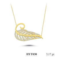  Gold Zircon Stone Necklace 3,0432 gr 