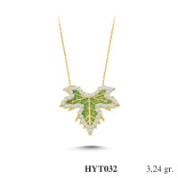  Gold Zircon Stone Necklace 3,1104 gr 