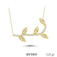  Gold Zircon Stone Necklace 3,12 gr 