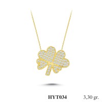 Gold Zircon Stone Necklace 3,168 gr 