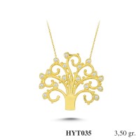  Gold Zircon Stone Necklace 3,36 gr 