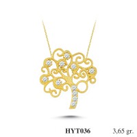  Gold Zircon Stone Necklace 3,504 gr 