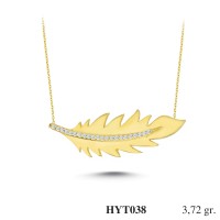  Gold Zircon Stone Necklace 3,5712 gr 