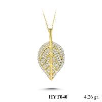  Gold Zircon Stone Necklace 4,0896 gr 