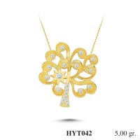  Gold Zircon Stone Necklace 4,8 gr 
