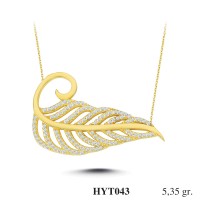  Gold Zircon Stone Necklace 5,136 gr 