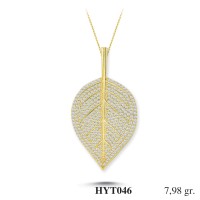  Gold Zircon Stone Necklace 7,6608 gr 