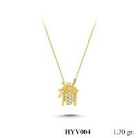  Gold Zircon Stone Necklace 1,632 gr 