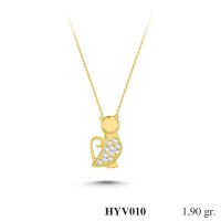  Gold Zircon Stone Necklace 1,824 gr 