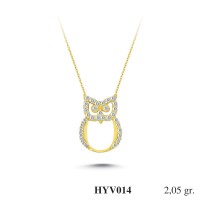  Gold Zircon Stone Necklace 1,968 gr 