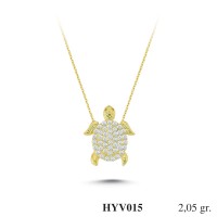  Gold Zircon Stone Necklace 1,968 gr 