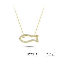  Gold Zircon Stone Necklace 1,968 gr 