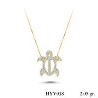  Gold Zircon Stone Necklace 1,968 gr 