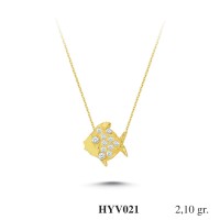  Gold Zircon Stone Necklace 2,016 gr 