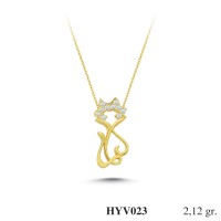  Gold Zircon Stone Necklace 2,0352 gr 