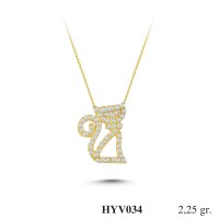 Silver    necklace    with    pendant                                          HYV034-925K