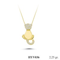 Silver    necklace    with    pendant                                          HYV036-925K