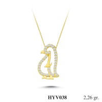 Silver    necklace    with    pendant                                          HYV038-925K