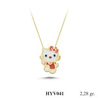  Gold Zircon Stone Necklace 2,1888 gr 