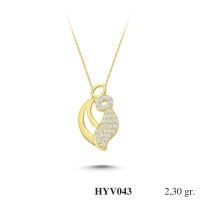  Gold Zircon Stone Necklace 2,208 gr 