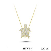  Gold Zircon Stone Necklace 2,208 gr 