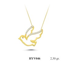  Gold Zircon Stone Necklace 2,208 gr 