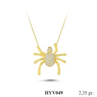  Gold Zircon Stone Necklace 2,256 gr 
