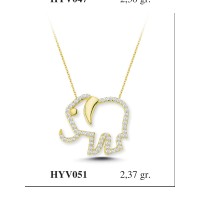  Gold Zircon Stone Necklace 2,2752 gr 