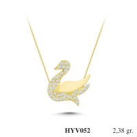  Gold Zircon Stone Necklace 2,2848 gr 