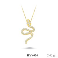  Gold Zircon Stone Necklace 2,304 gr 