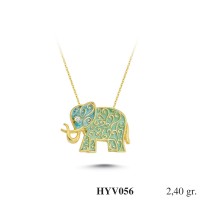  Gold Zircon Stone Necklace 2,304 gr 