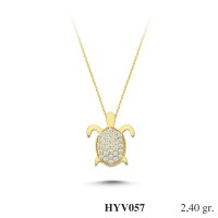  Gold Zircon Stone Necklace 2,304 gr 