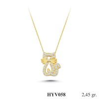  Gold Zircon Stone Necklace 2,352 gr 